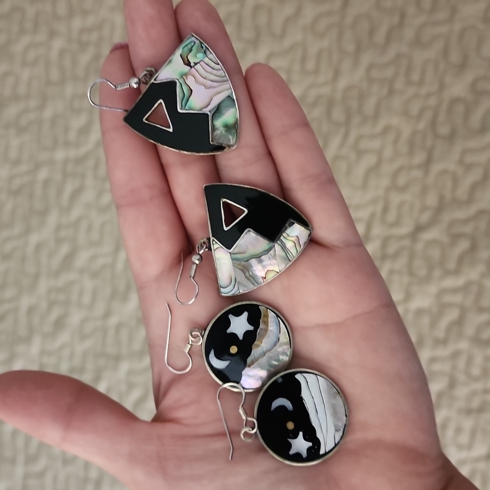 Abalone earrings- made in Mexico (2 pairs)